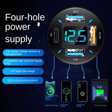 Load image into Gallery viewer, 4 in 1 USB 66W Digital Display Car Super Fast Charger, 66W