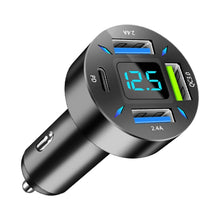 Load image into Gallery viewer, 4 in 1 USB PD20W+QC3.0+2.4A Digital Display Car Fast Charger, PD20W+QC3.0+2.4A