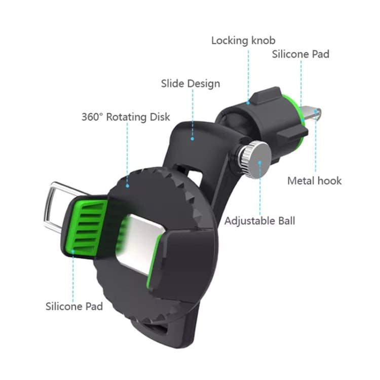 Multifunctional Car Air Conditioner Air Outlet Phone Holder, Air Outlet (Black), Air Outlet (Green)