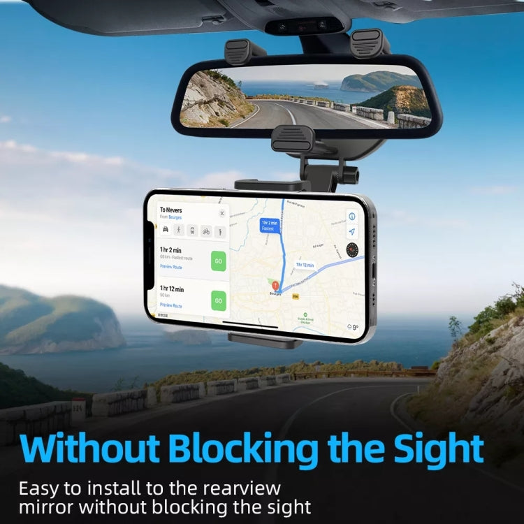 Car Rearview Mirror Phone Holder Universal Navigation Bracket, Rearview Mirror Phone Holder