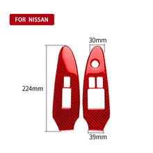 Load image into Gallery viewer, 2 in 1 Car Carbon Fiber Window Lift Panel Decorative Sticker for Nissan 370Z / Z34 2009-, Right Drive Low-configured, Window Lift Panel, Right Drive