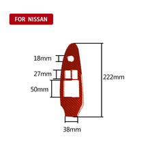 Load image into Gallery viewer, Car Carbon Fiber Main Driving Side Door Lift Control Decorative Sticker for Nissan 370Z / Z34 2009-, Right Drive Low-configured, Main Driving Side Lift Control, Right Drive