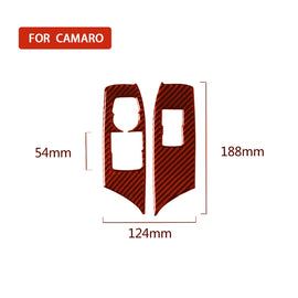 Car Carbon Fiber Window Lift Panel Decorative Sticker for Chevrolet Camaro 2017-2019, Left Drive, Window Lift Panel
