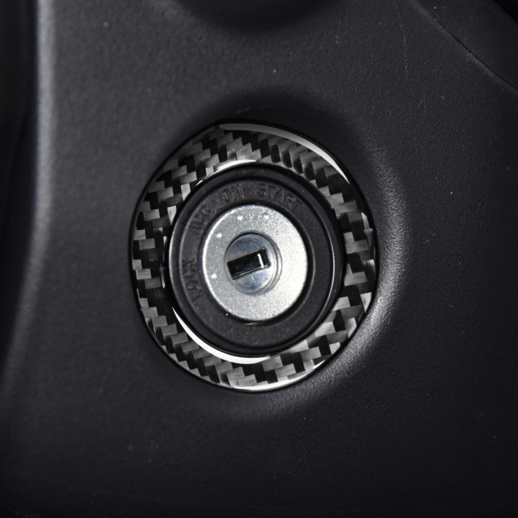 Car Carbon Fiber Ignition Key Ring Decorative Sticker for Toyota Corolla / Levin 2014-2018, Left and Right Drive Universal, Ignition Key Ring