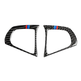 2 in 1 Car Carbon Fiber Steering Wheel Button 3-color B Decorative Sticker for BMW G01 X3 2018-2020 / G02 X4 2019-2020, Left and Right Drive Universal, Steering Wheel Button 3-color
