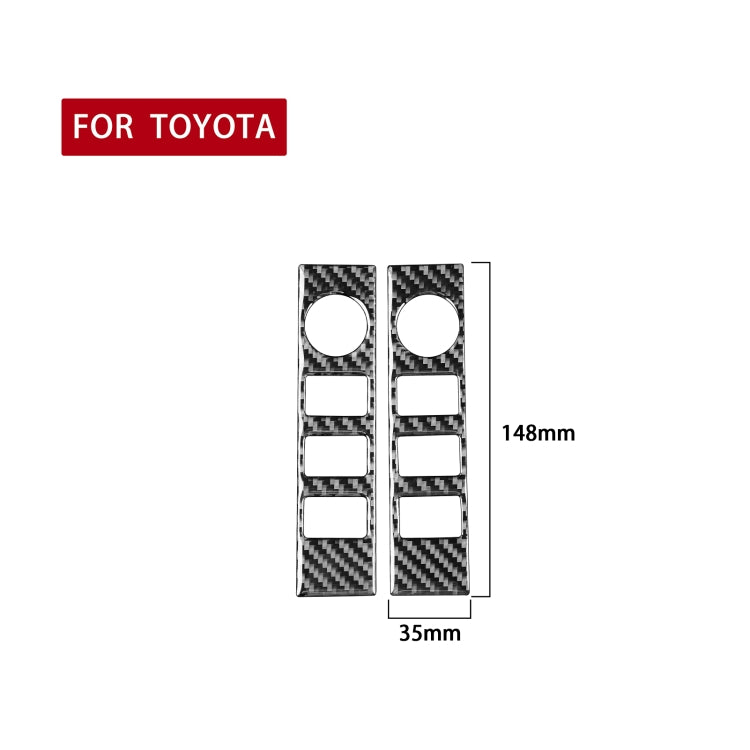 2 PCS / Set Carbon Fiber Car Central Control Volume Switch Decorative Sticker for Toyota Tundra 2014-2018, Left Right Driving Universal, Central Control Volume Switch