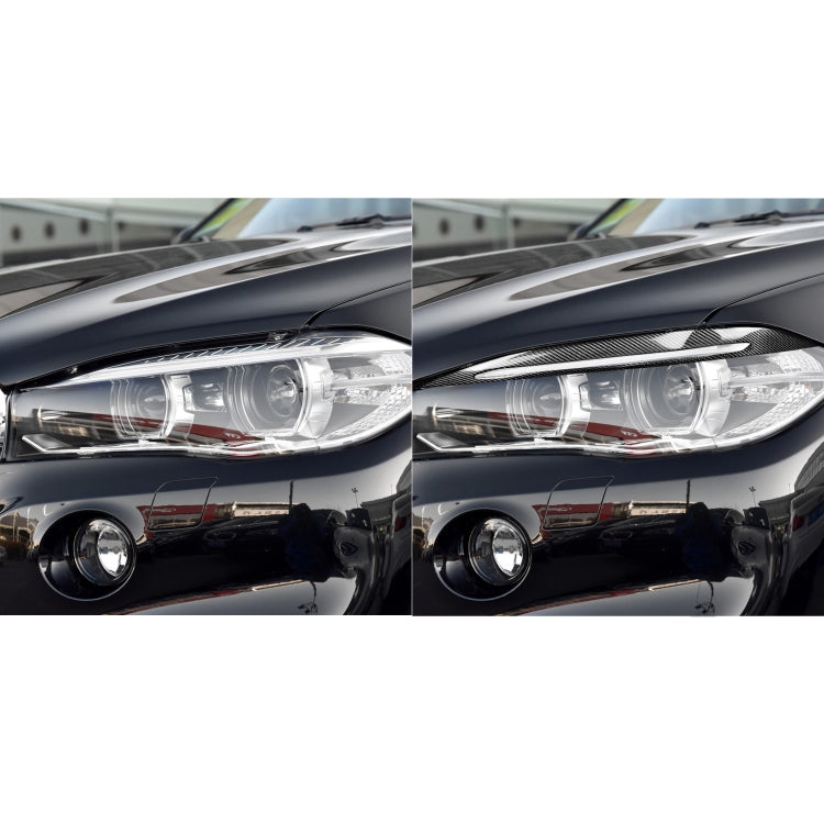 2 PCS / Set Carbon Fiber Car Lamp Eyebrow Decorative Sticker for BMW X5 / F15 2014-2018, Drop Glue Version, For BMW X5 / F15 2014-2018