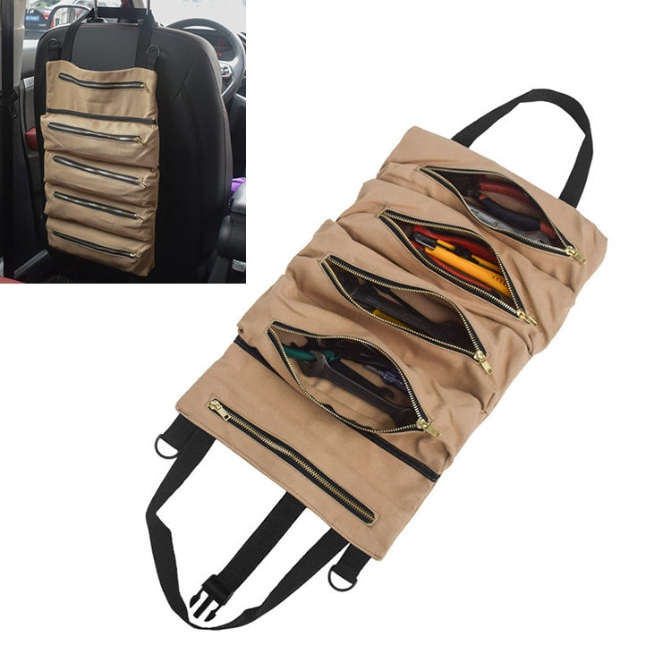 Car Auto Multi-function Canvas Storage Bag Portable Tool Bag Hanging Pocket Bag, Multi-function Army Green, Multi-function Black, Multi-function Khaki
