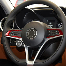Load image into Gallery viewer, 2 PCS / Set Carbon Fiber Car Steering Wheel Button Panel Decorative Sticker for Alfa Romeo Giulia 2017-2019,Left and Right Drive Universal, Steering Wheel Button Panel