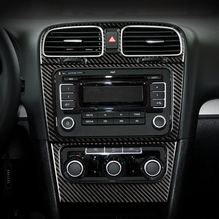 Carbon Fiber Car Air Conditioning Panel Decorative Sticker for Volkswagen Golf 6 2008-2012, Air Conditioning Panel