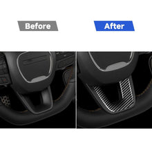 Load image into Gallery viewer, Carbon Fiber Car Steering Wheel Chin Decorative Sticker for Dodge Challenger 2015 to Now, Left Driving, Steering Wheel Chin
