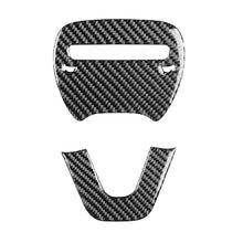 Load image into Gallery viewer, 2 PCS / Set Carbon Fiber Car Steering Wheel Logo + Chin Decorative Sticker for Dodge Challenger 2015 to Now, Left Driving, Steering Wheel Logo + Chin