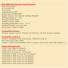 Load image into Gallery viewer, OBD2 WIFI Mini Car Detector Car Fault Diagnostic Tool, Car Fault Diagnostic Tool