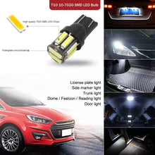 Load image into Gallery viewer, 10pcs T10 DC12V / 0.96W / 0.08A Car Clearance Light 10LEDs SMD-7020 Lamp Beads