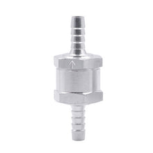 Load image into Gallery viewer, Car 6mm Aluminium Alloy Fuel Petrol One Way Non Return Check Valve, 6mm Silver