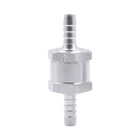 Car 6mm Aluminium Alloy Fuel Petrol One Way Non Return Check Valve, 6mm Silver