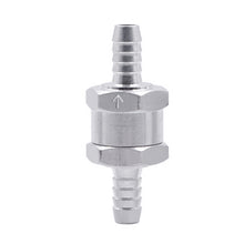 Load image into Gallery viewer, Car 8mm Aluminium Alloy Fuel Petrol One Way Non Return Check Valve, 8mm Silver