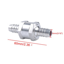 Load image into Gallery viewer, Car 8mm Aluminium Alloy Fuel Petrol One Way Non Return Check Valve, 8mm Silver