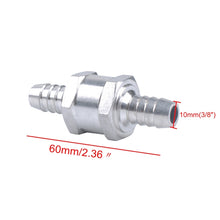 Load image into Gallery viewer, Car 10mm Aluminium Alloy Fuel Petrol One Way Non Return Check Valve, 10mm Silver