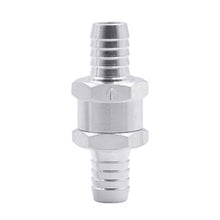 Load image into Gallery viewer, Car 12mm Aluminium Alloy Fuel Petrol One Way Non Return Check Valve, 12mm Silver