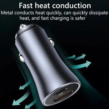 Load image into Gallery viewer, PD 20W Aluminum Alloy Dual Interface Car Fast Charger