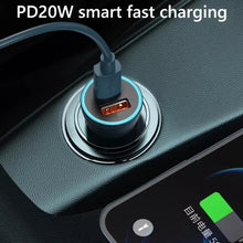 Load image into Gallery viewer, PD 20W Aluminum Alloy Dual Interface Car Fast Charger