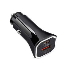 Load image into Gallery viewer, PD + QC3.0 Car 2 in 1 Square Fast Charger Car Cigarette Lighter, Car Square Charger