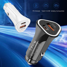 Load image into Gallery viewer, PD + QC3.0 Car 2 in 1 Triangle Fast Charger Car Cigarette Lighter, Car Triangle Charger