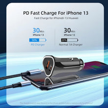 Load image into Gallery viewer, PD + QC3.0 Car 2 in 1 Triangle Fast Charger Car Cigarette Lighter, Car Triangle Charger