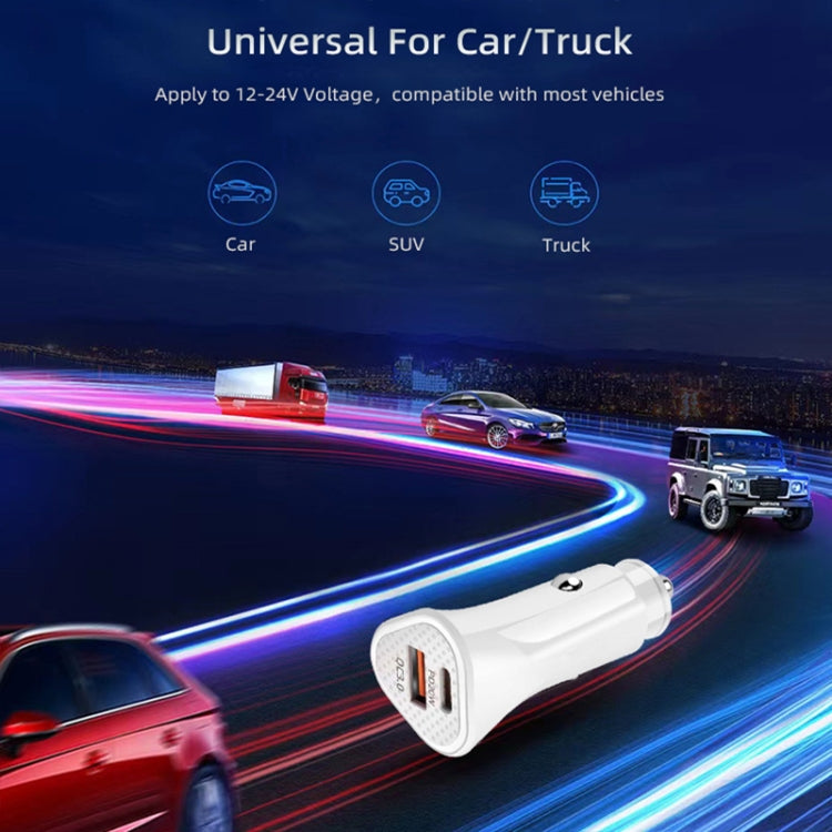 PD + QC3.0 Car 2 in 1 Triangle Fast Charger Car Cigarette Lighter, Car Triangle Charger