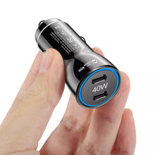 Load image into Gallery viewer, 40W Dual PD Car 2 in 1 Fast Charger Car Cigarette Lighter, 40W Black, 40W White