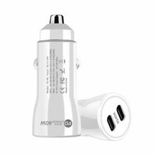 Load image into Gallery viewer, 40W Dual PD Car 2 in 1 Fast Charger Car Cigarette Lighter, 40W Black, 40W White