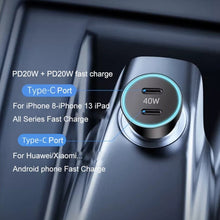 Load image into Gallery viewer, 40W Dual PD Car 2 in 1 Fast Charger Car Cigarette Lighter, 40W Black, 40W White