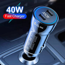 Load image into Gallery viewer, 40W Dual PD Car 2 in 1 Fast Charger Car Cigarette Lighter, 40W Black, 40W White