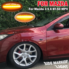 Load image into Gallery viewer, 2pcs For Mazda 2 DY 2003-2007 Car Dynamic LED Fender Side Light, For Mazda 2 DY 2003-2007 (Transparent Black)