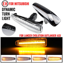 Load image into Gallery viewer, 2pcs For Mitsubishi Lancer 2008-2018 Car Dynamic LED Fender Side Light, For Mitsubishi Lancer 2008-2018 (Transparent), For Mitsubishi Lancer 2008-2018 (Transparent Black)