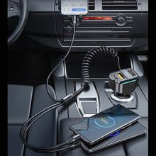 Load image into Gallery viewer, K4 Car 3 in 1 PD + USB Dual Port Fast Charger with Spring Data Cable, K4