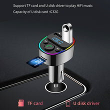 Load image into Gallery viewer, Car Bluetooth MP3 Player Audio FM Transmitter with Ambient Light, MP3 Player