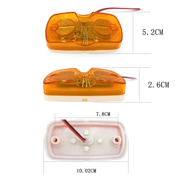 2pcs MK-106 Truck 12LEDs Side Marker Light, MK-106 (Red Light), MK-106 (Yellow Light)