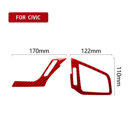 Car Carbon Fiber Left and Right Air Outlet Decorative Sticker for Honda Tenth Generation Civic 2016-2019, Left Drive, Air Outlet Left Drive