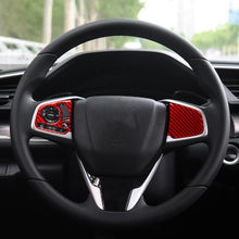 Load image into Gallery viewer, Car Carbon Fiber Steering Wheel Button Middle Configuration Decorative Sticker for Honda Tenth Generation Civic 2016-2019, Left and Right Drive Universal, Steering Wheel Button Middle Configuration