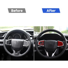 Load image into Gallery viewer, Car Carbon Fiber Steering Wheel Button Middle Configuration Decorative Sticker for Honda Tenth Generation Civic 2016-2019, Left and Right Drive Universal, Steering Wheel Button Middle Configuration