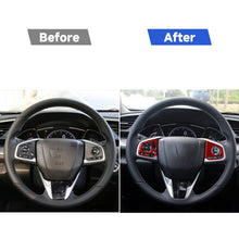 Load image into Gallery viewer, Car Carbon Fiber Steering Wheel Button High Configuration Decorative Sticker for Honda Tenth Generation Civic 2016-2019, Left and Right Drive Universal, Steering Wheel Button High Configuration