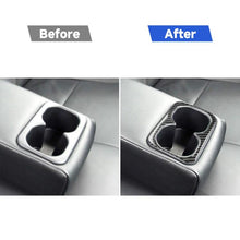 Load image into Gallery viewer, Car Carbon Fiber Rear Center Armrest Cup Holder Decorative Sticker for Mitsubishi Lancer EVO 2008-2015, Left and Right Drive Universal, Rear Center Armrest Cup Holder
