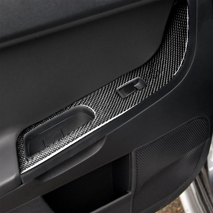 6 PCS Car Carbon Fiber Glass Lift Panel Decorative Sticker for Mitsubishi Lancer EVO 2008-2015, Right Drive, Glass Lift Panel, Right Drive