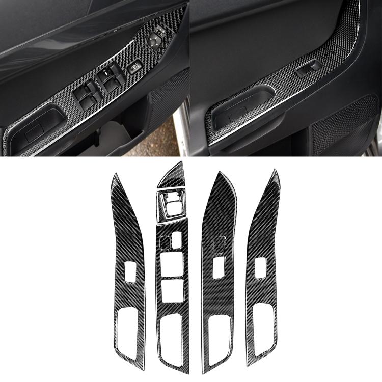 6 PCS Car Carbon Fiber Glass Lift Panel Decorative Sticker for Mitsubishi Lancer EVO 2008-2015, Left Drive, Glass Lift Panel, Left Drive