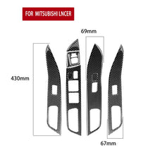 Load image into Gallery viewer, 6 PCS Car Carbon Fiber Glass Lift Panel Decorative Sticker for Mitsubishi Lancer EVO 2008-2015, Left Drive, Glass Lift Panel, Left Drive