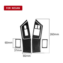 Load image into Gallery viewer, 6 PCS Car Carbon Fiber Window Lift Button Door Lock Decorative Sticker for Nissan GTR R35 2008-2016, RightDrive, Window Lift Button Door Lock, Right Drive