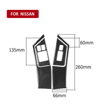 Load image into Gallery viewer, 4 PCS Car Carbon Fiber Window Lift Button Panel Decorative Sticker for Nissan GTR R35 2008-2016, Left Drive, Window Lift Button Panel, Left Drive