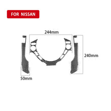 Load image into Gallery viewer, 3 PCS Car Carbon Fiber Dashboard Steering Wheel Buttons Decorative Sticker for Nissan GTR R35 2008-2016, Left and Right Drive Universal, Dashboard Steering Wheel Buttons